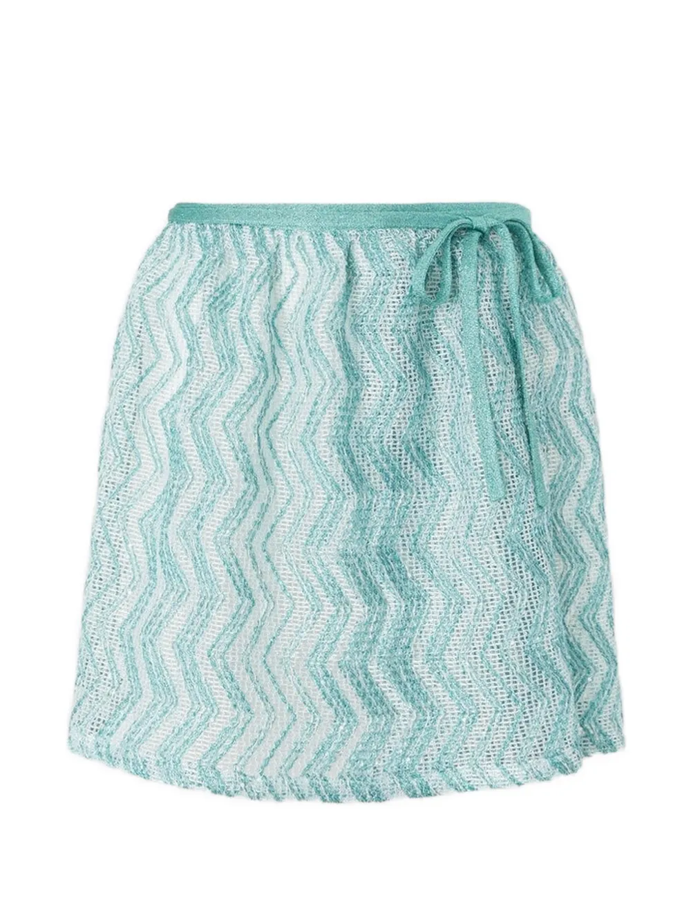 Missoni Mini-rok met zigzag patroon en gestrikte zijkant Blauw
