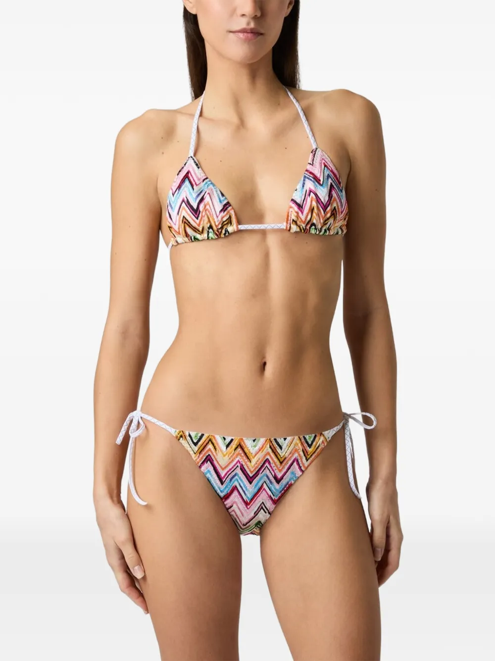 Missoni bikini in stretch with lace zigzag motif