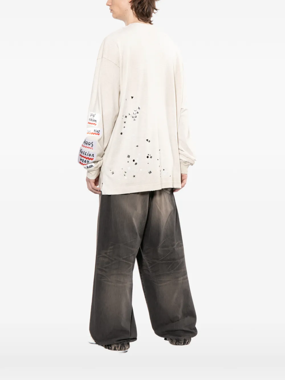 Maison MIHARA YASUHIRO T-shirt met tekst Beige