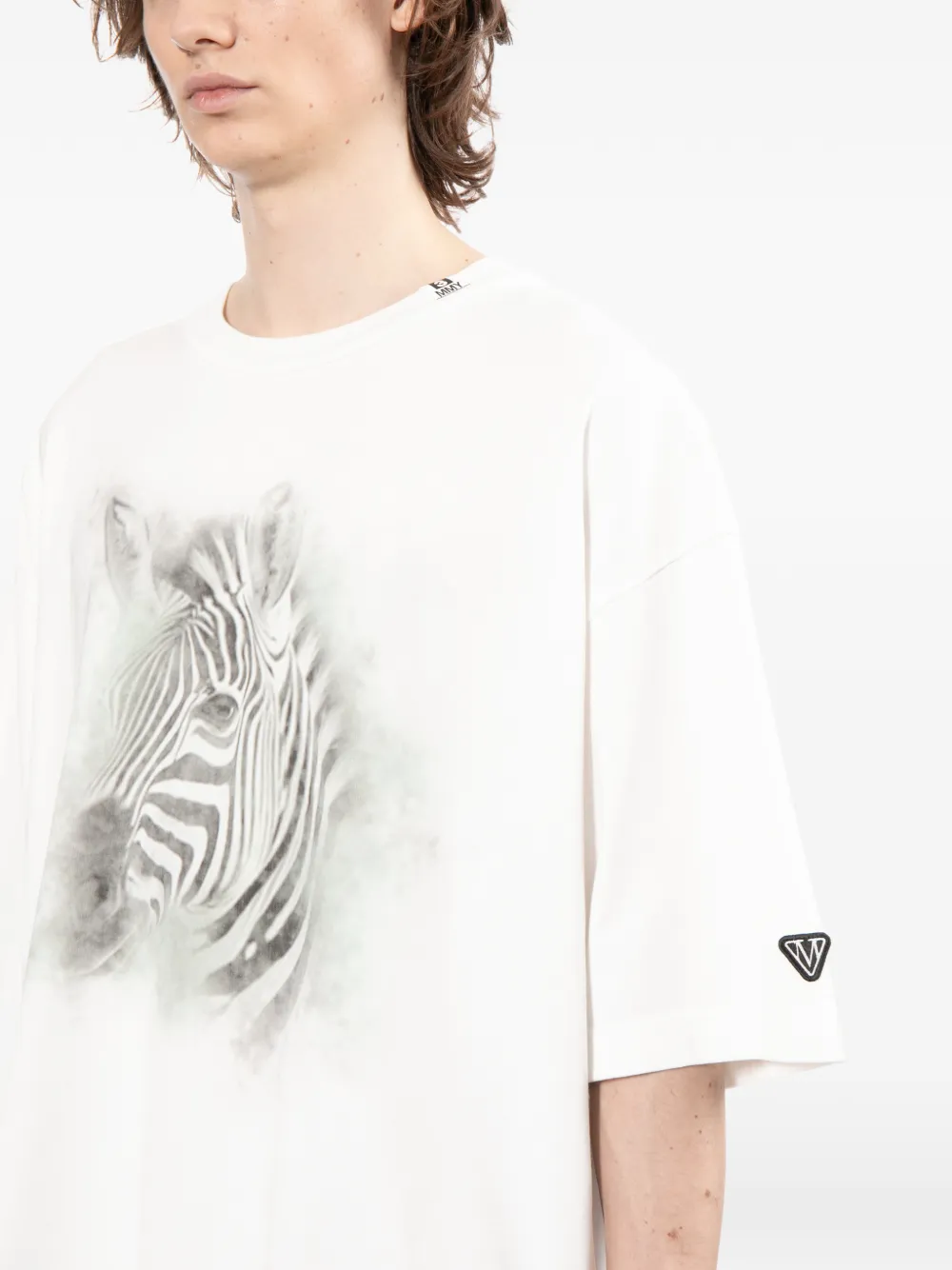 Maison MIHARA YASUHIRO T-shirt met zebraprint Wit