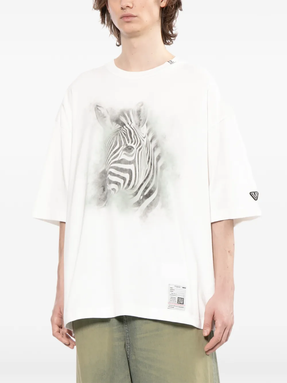 Maison MIHARA YASUHIRO T-shirt met zebraprint Wit