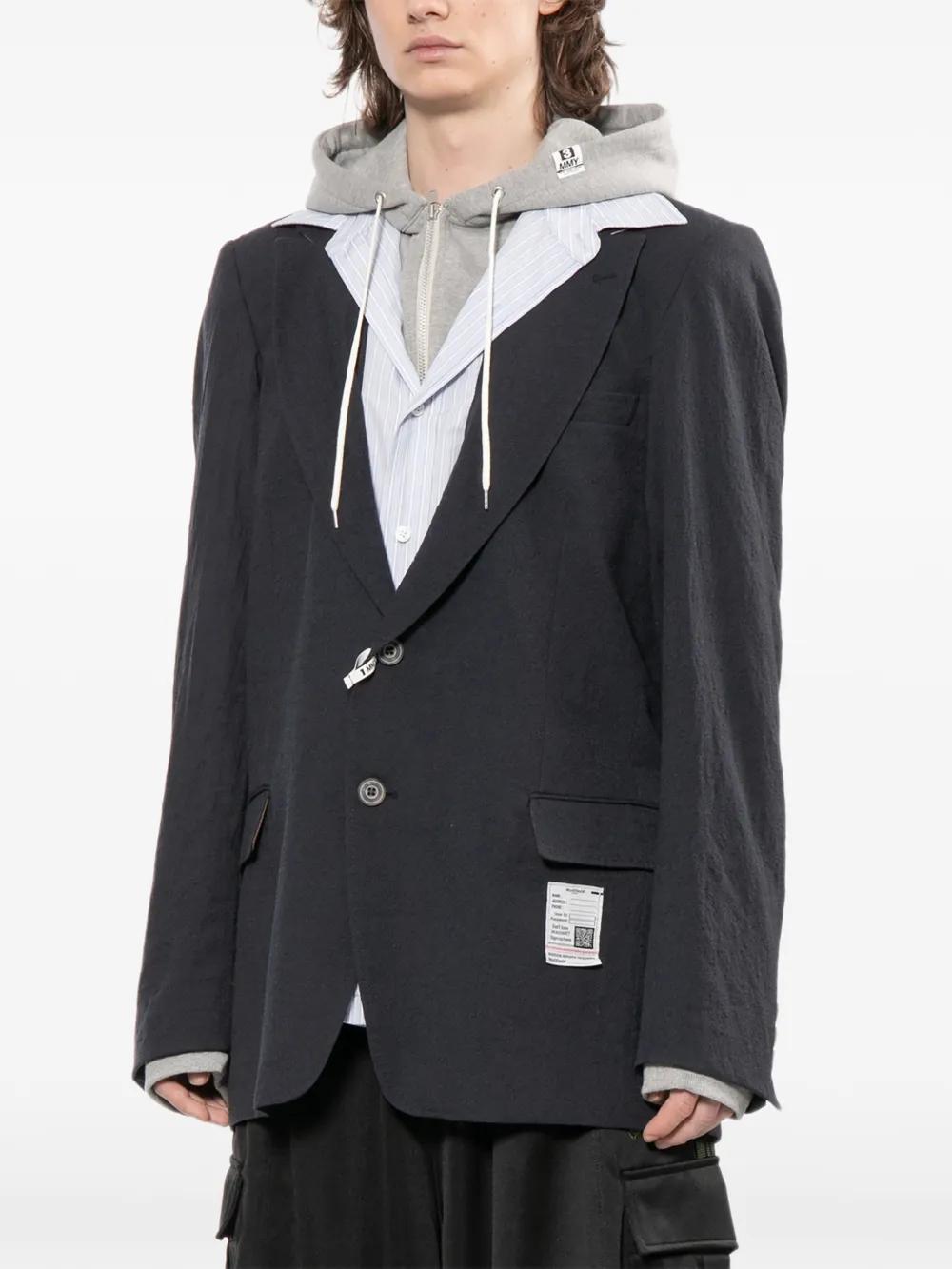 Maison MIHARA YASUHIRO Gestreept jack Zwart