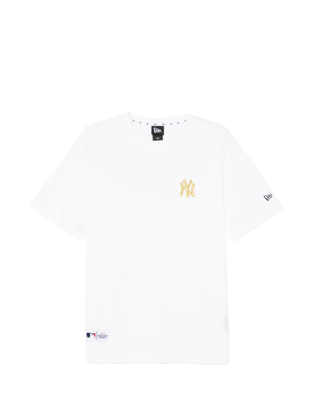 NEW ERA CAP T-shirt girocollo con logo ricamato - Bianco