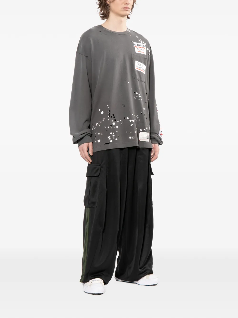 Maison MIHARA YASUHIRO T-shirt met tekst Grijs