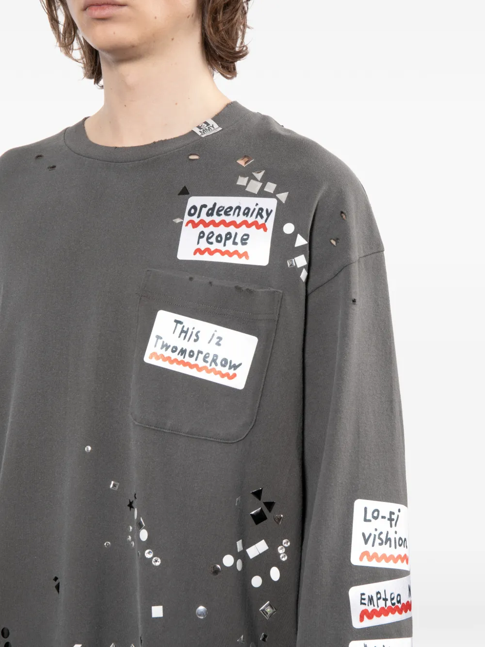 Maison MIHARA YASUHIRO T-shirt met tekst Grijs