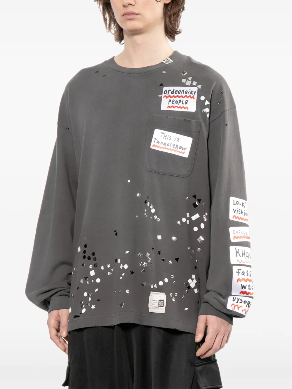 Maison MIHARA YASUHIRO T-shirt met tekst Grijs