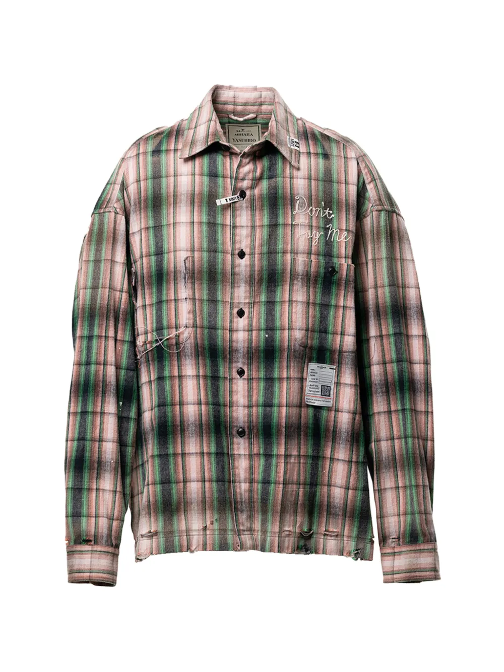 Maison MIHARA YASUHIRO checked embroidered shirt - Pink