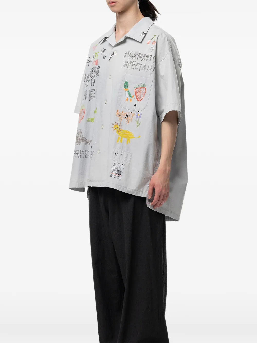 Maison MIHARA YASUHIRO Overhemd met print Grijs