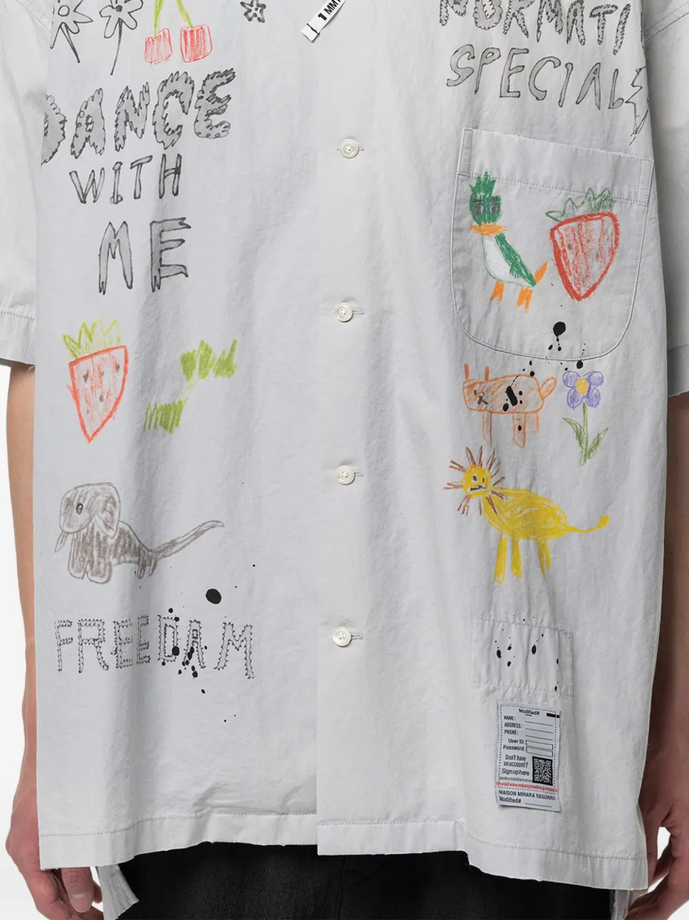 Maison MIHARA YASUHIRO Overhemd met print Grijs
