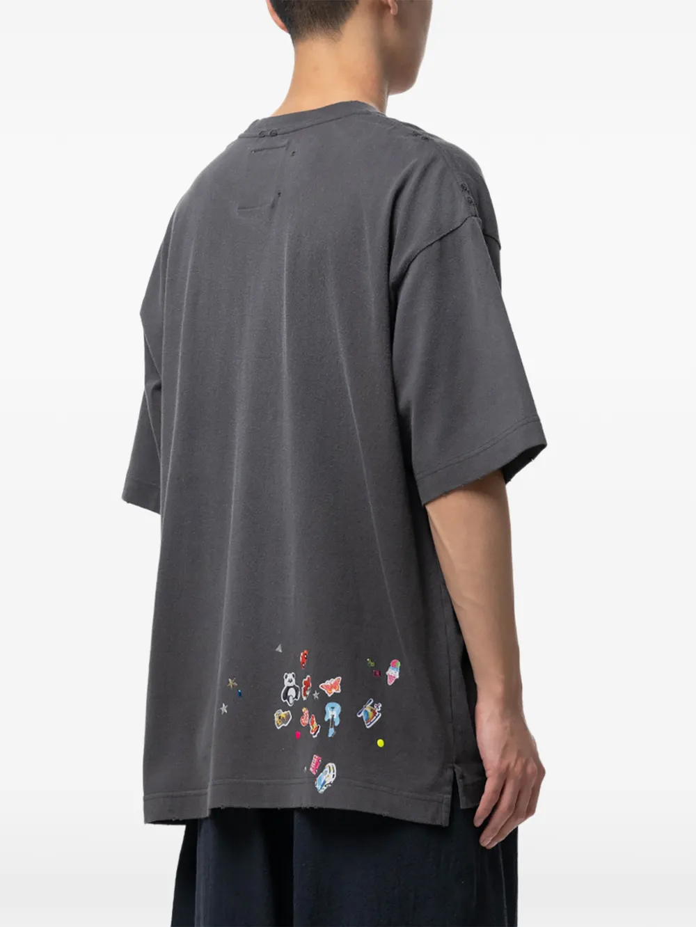 Maison MIHARA YASUHIRO T-shirt met stickerprint Grijs