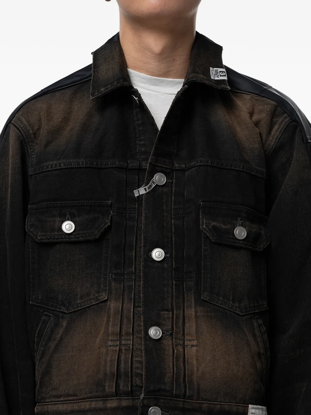 Maison MIHARA YASUHIRO Denim jack met vlakken Zwart