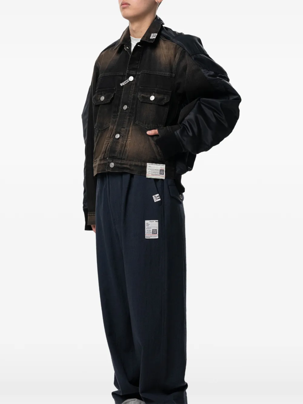 Maison MIHARA YASUHIRO Denim jack met vlakken Zwart