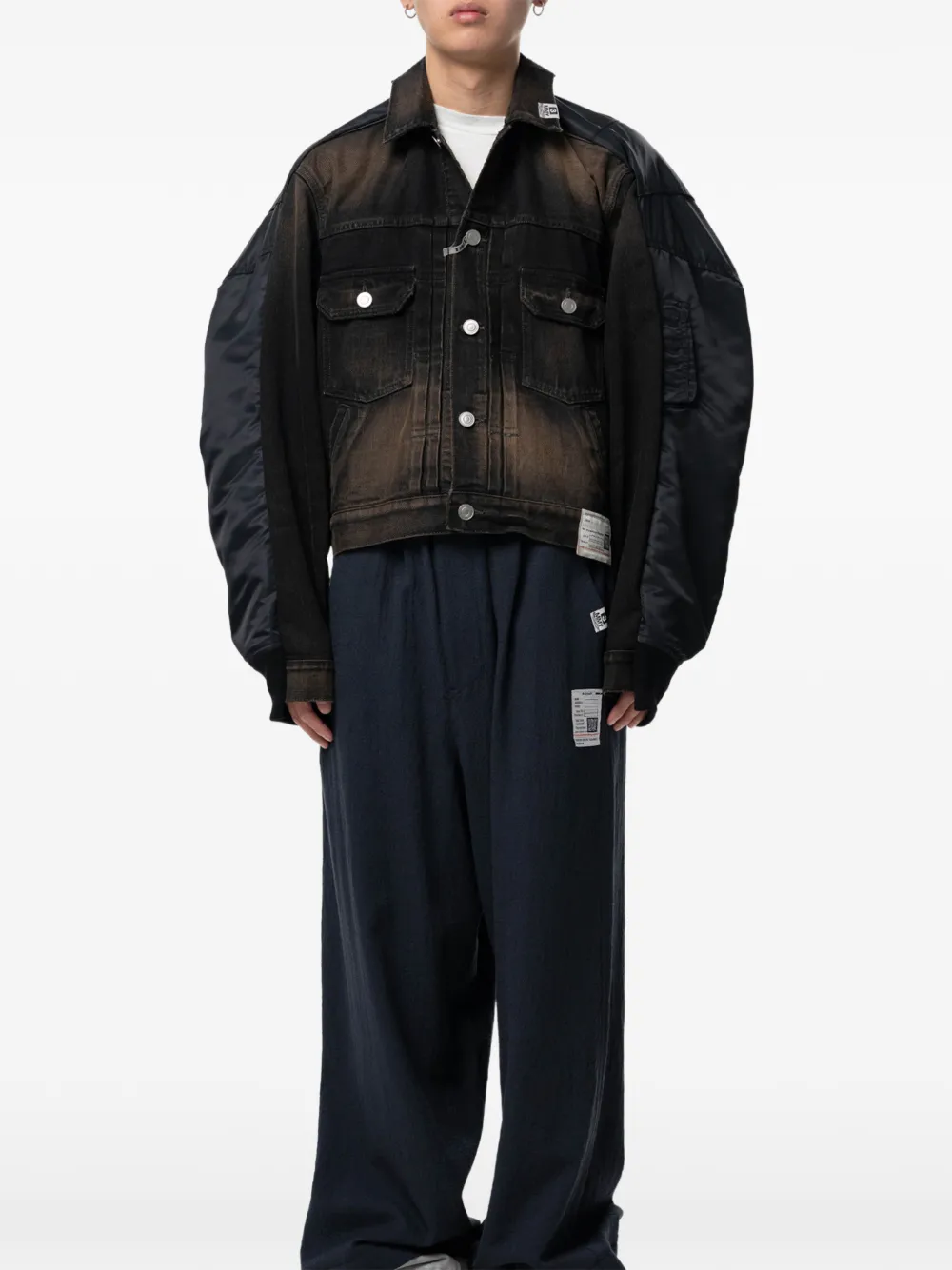 Maison MIHARA YASUHIRO Denim jack met vlakken Zwart
