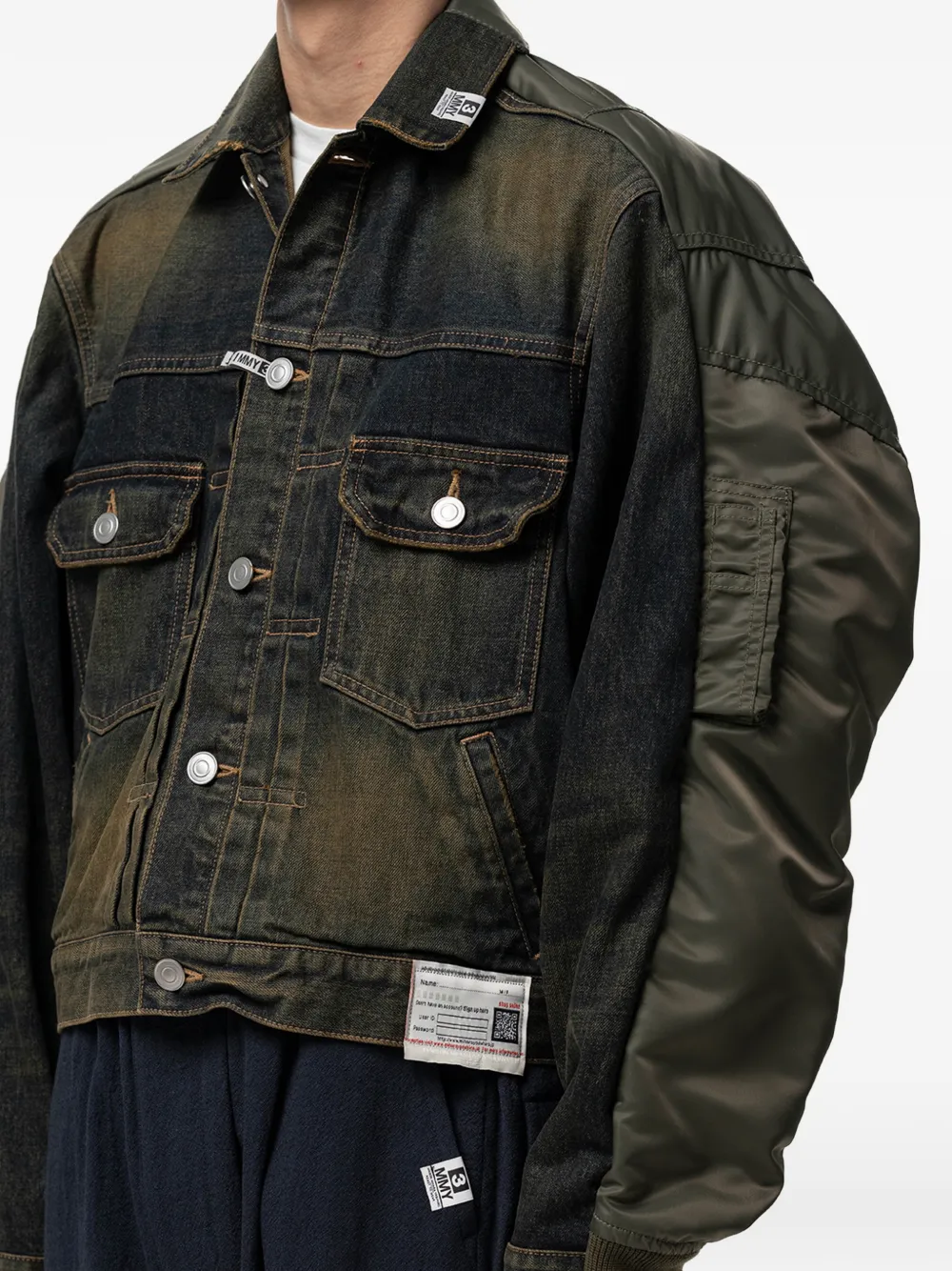 Maison MIHARA YASUHIRO Denim jack met vlakken Blauw