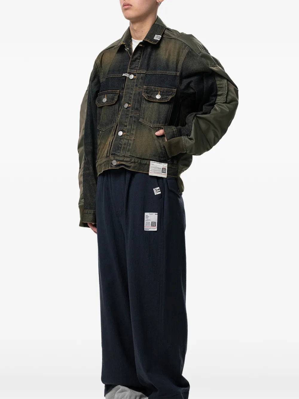 Maison MIHARA YASUHIRO Denim jack met vlakken Blauw