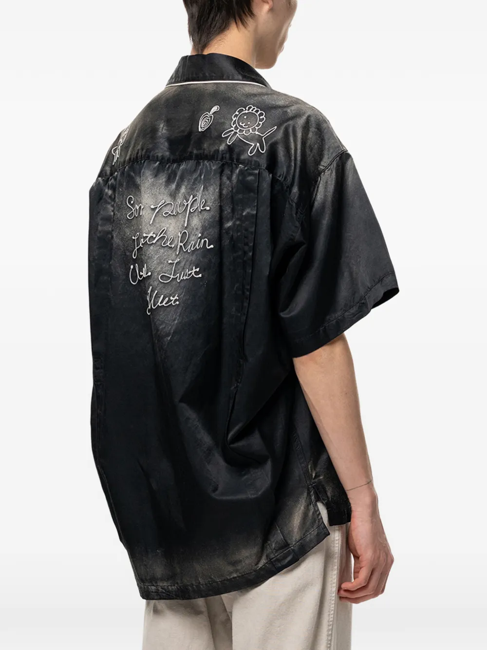 Maison MIHARA YASUHIRO Overhemd met vervaagd effect Zwart