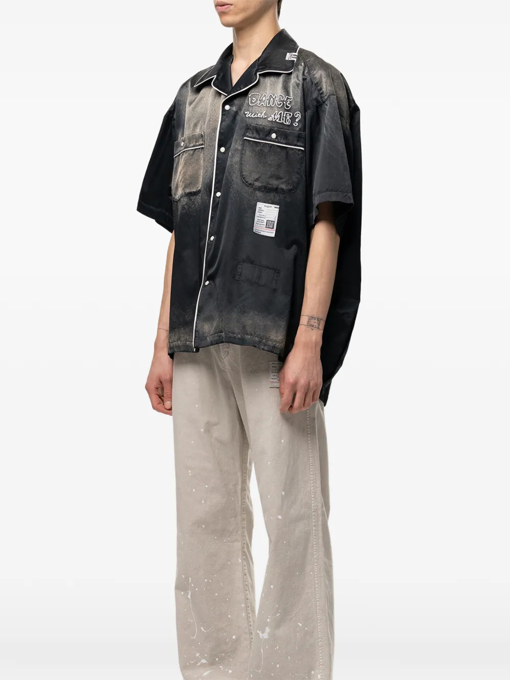 Maison MIHARA YASUHIRO Overhemd met vervaagd effect Zwart