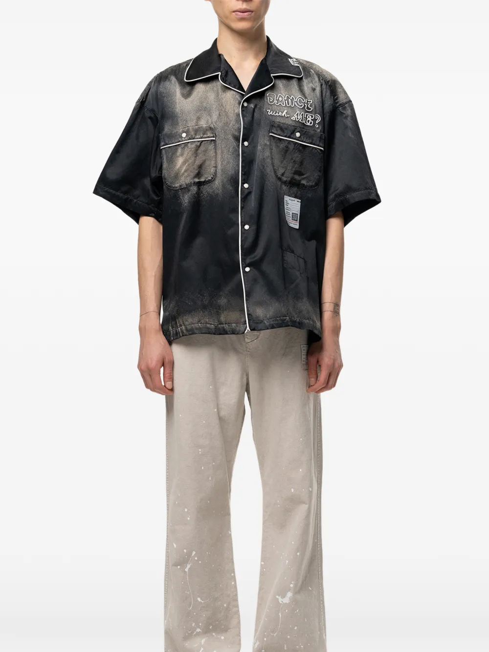 Maison MIHARA YASUHIRO Overhemd met vervaagd effect Zwart