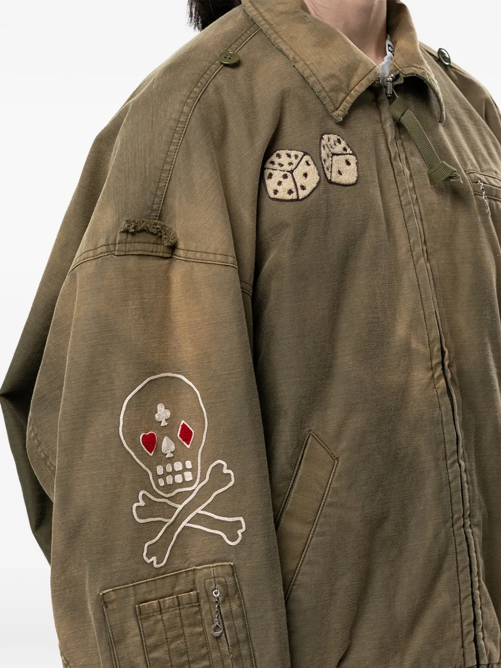 Maison MIHARA YASUHIRO Bomberjack met vervaagde zon Groen