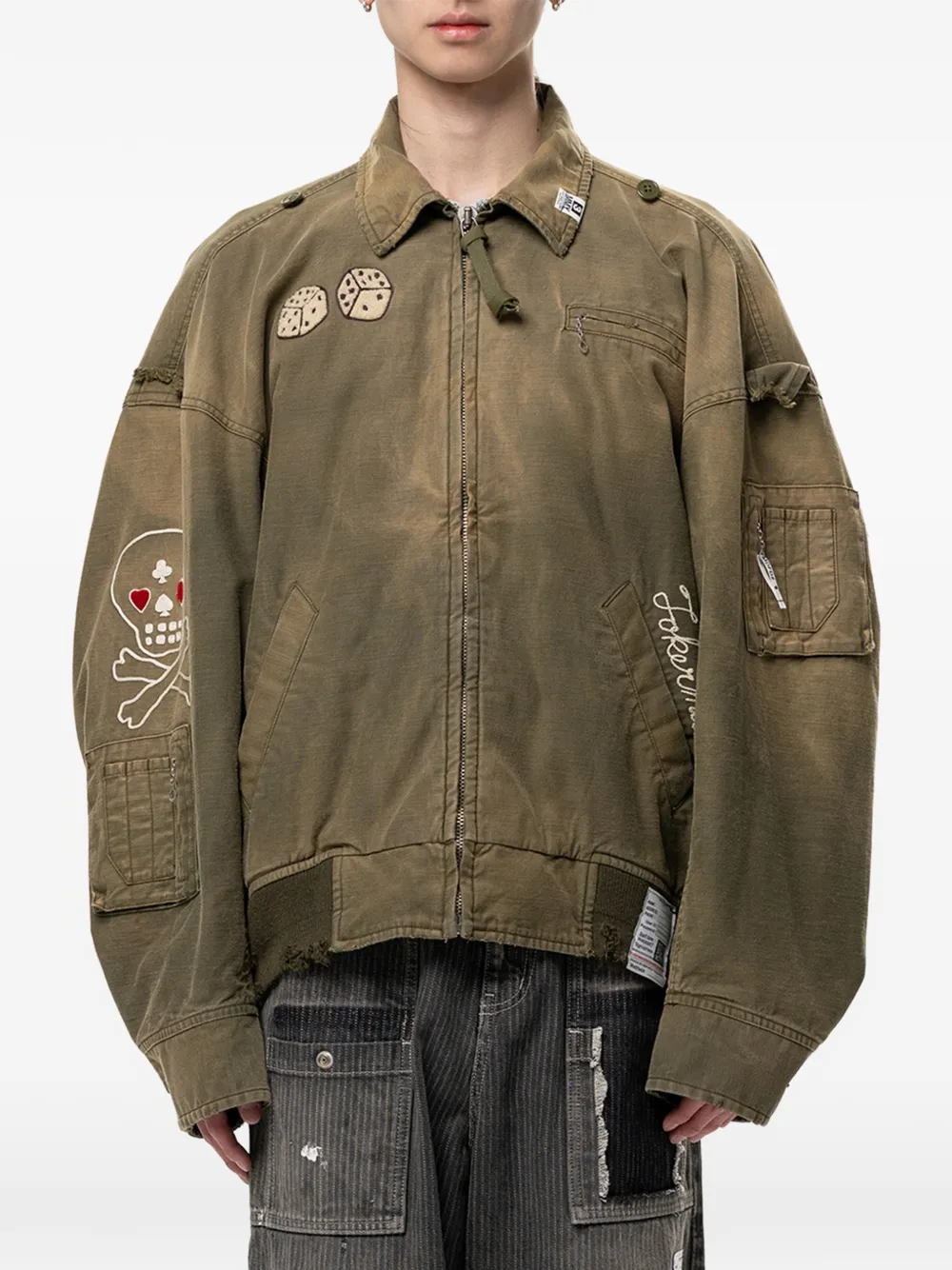 Maison MIHARA YASUHIRO Bomberjack met vervaagde zon Groen