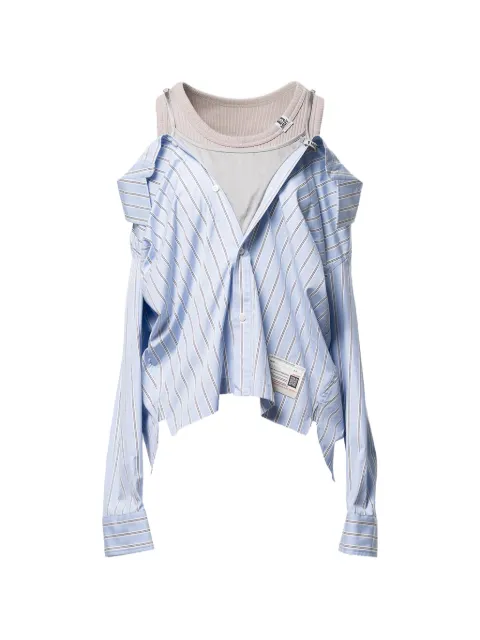 Maison MIHARA YASUHIRO قميص مخطط بطبقات