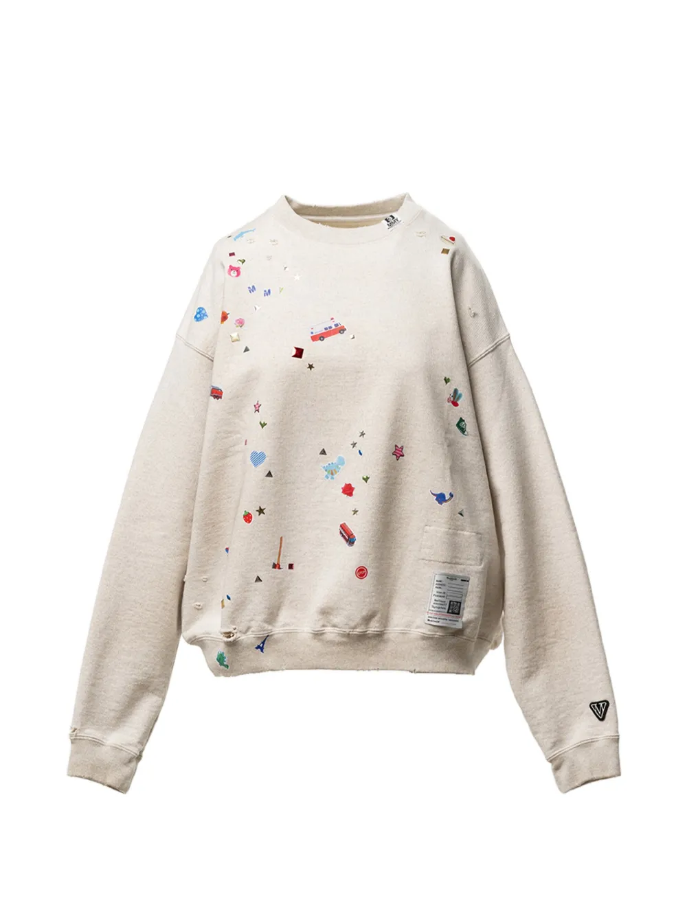 Maison MIHARA YASUHIRO sticker printed sweatshirt - Toni neutri