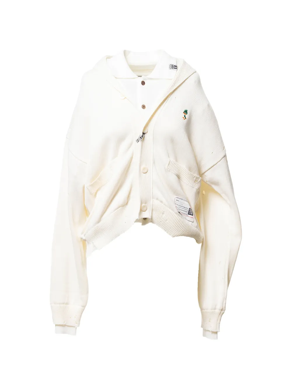 Maison MIHARA YASUHIRO layered knit cardigan - Bianco