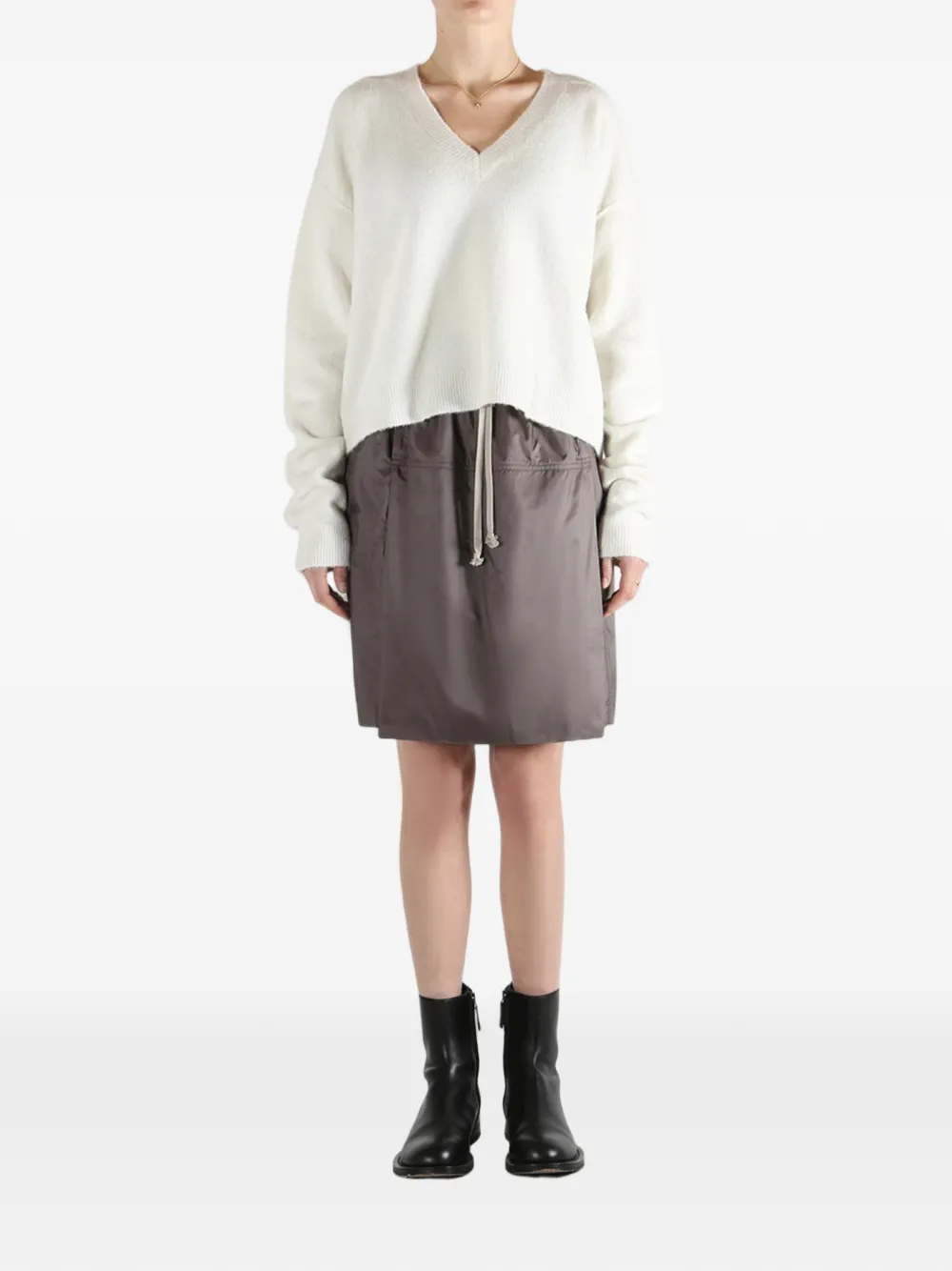 Rick Owens V-neck Sweater - White 