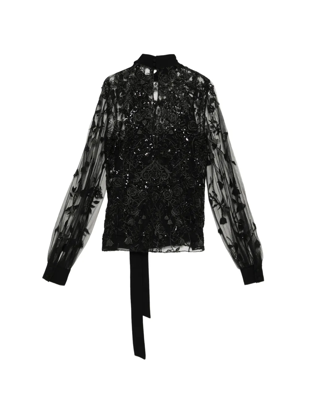 Zuhair Murad Shirt met geborduurde bloemen Zwart