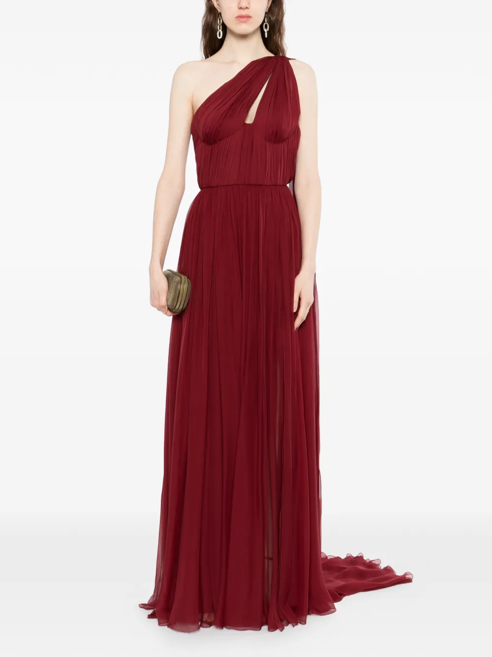  Zuhair Murad Chiffon Maxi Dress - Red 