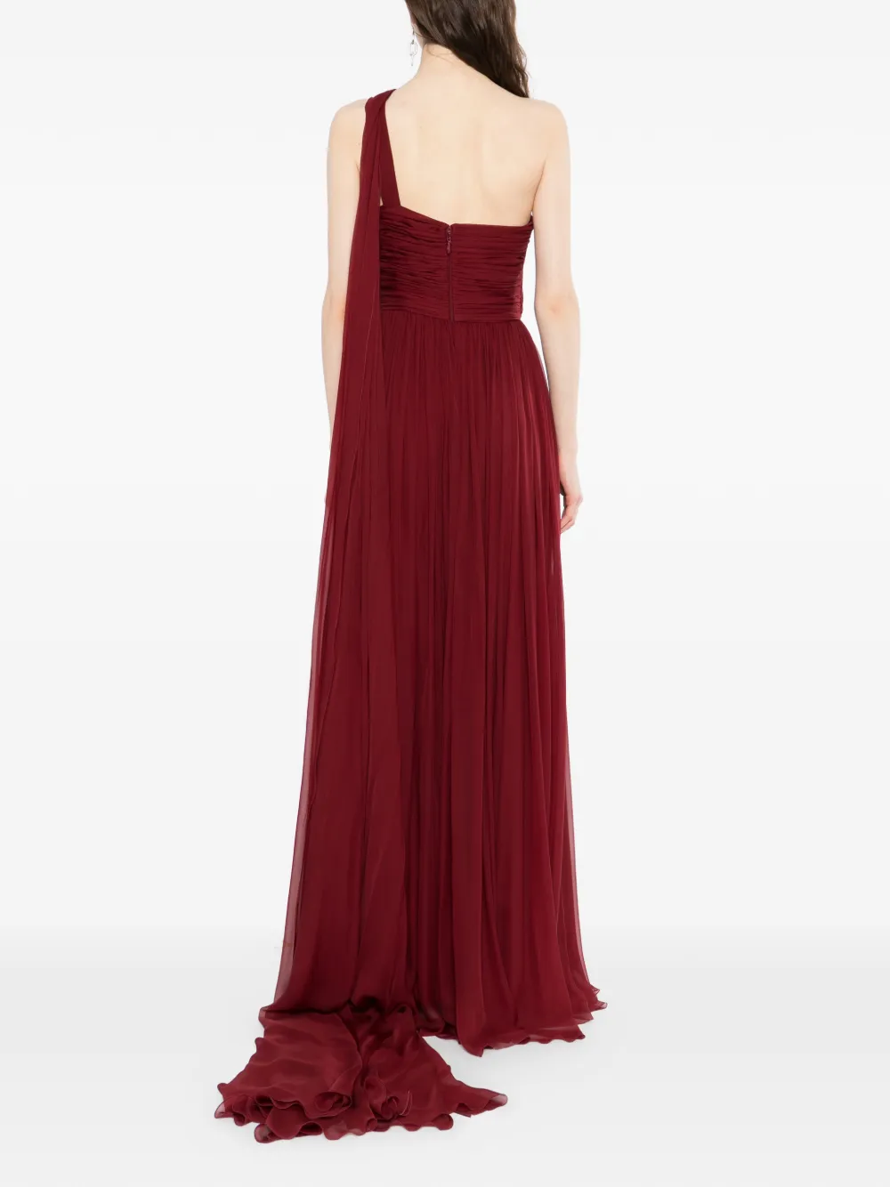 Zuhair Murad Chiffon maxi-jurk Rood