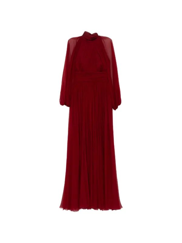 zuhair murad silk maxi dress mimialeblanc wears a draped silk plum chiffon asymmetrical long dress  adorned with embroidered appliqus to the 2025 Joy Awards.  #zuhairmuradcouture