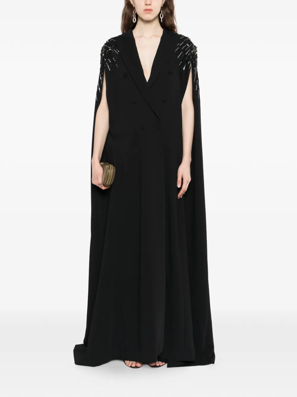  Zuhair Murad Crystal-embellished Cape - Black 