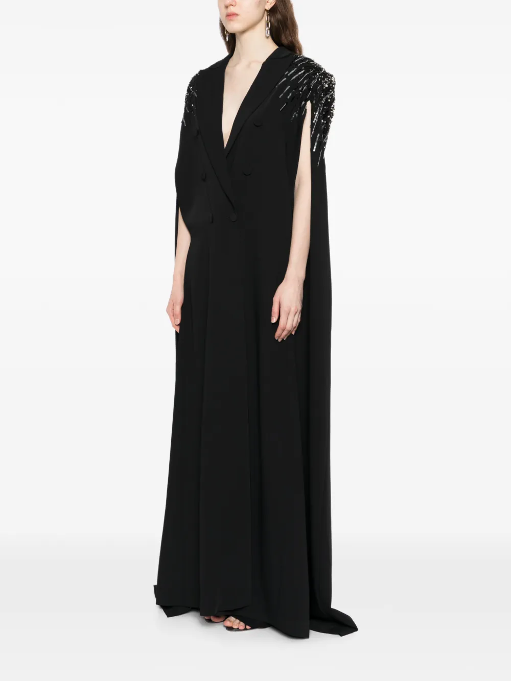  Zuhair Murad Crystal-embellished Cape - Black 