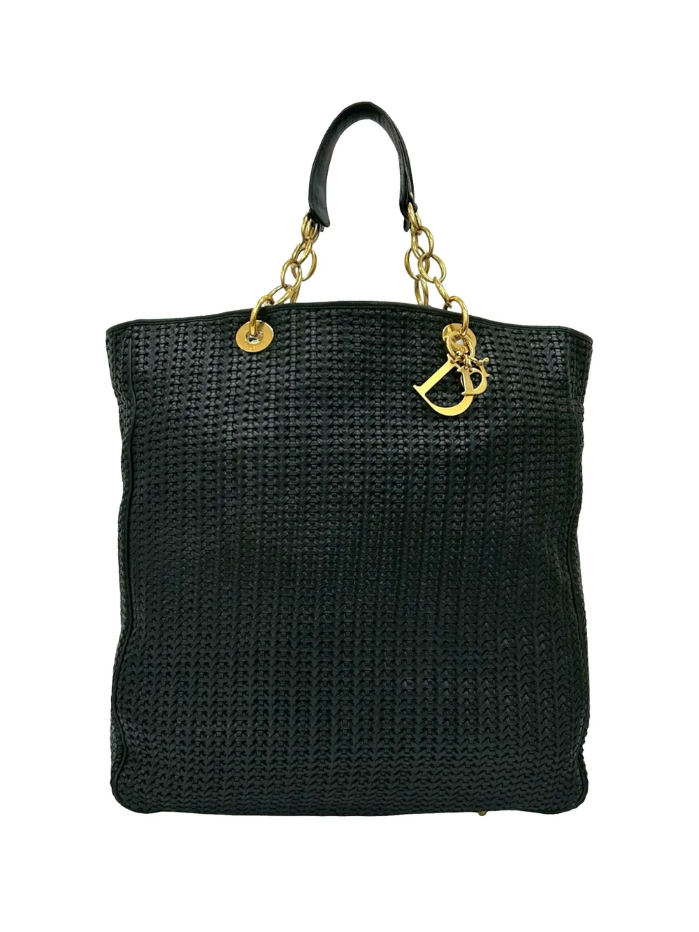 Christian Dior Pre-Owned 2010-2025 Large Woven Lambskin Lady Dior Soft Shopping tote bag - Nero