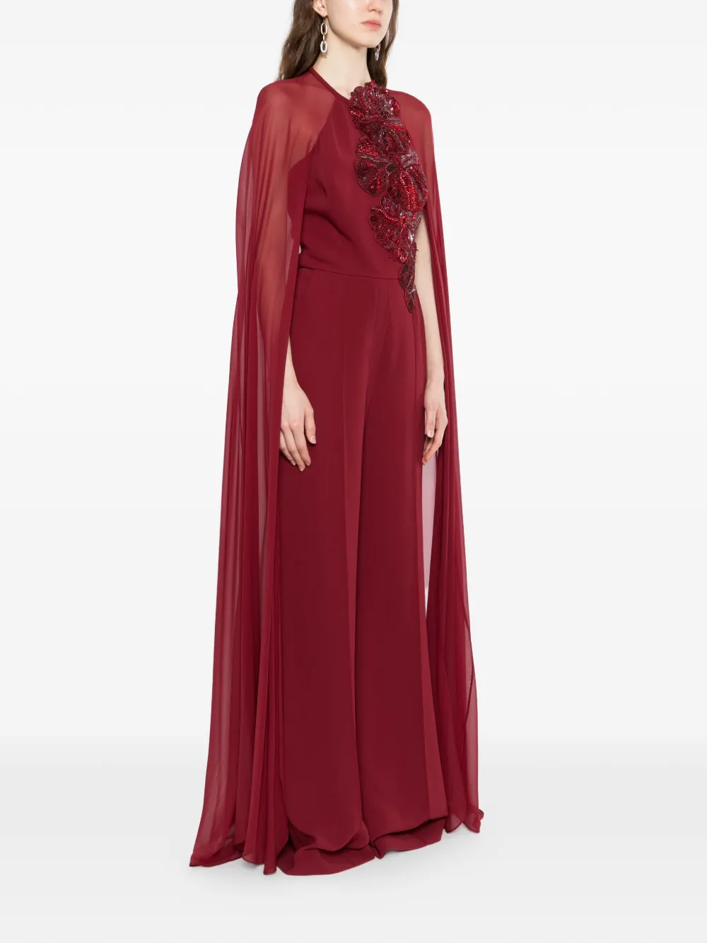  Elie Saab Sequin-embellished Jumpsuit - Red 