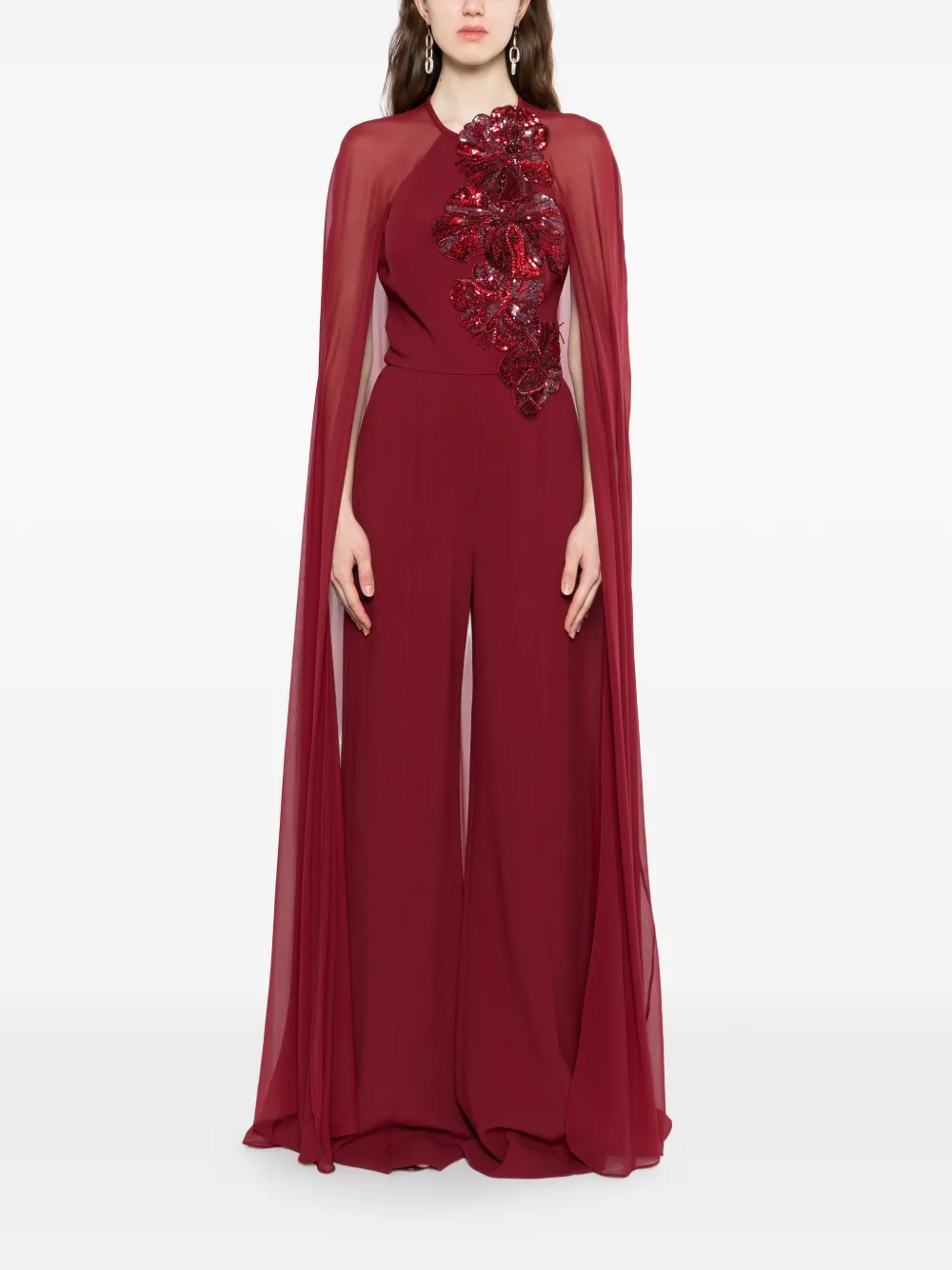  Elie Saab Sequin-embellished Jumpsuit - Red 