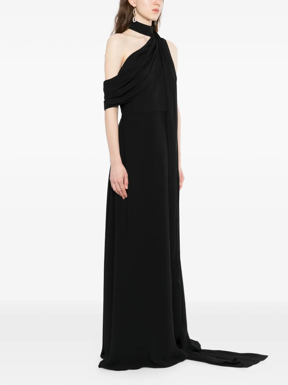 Elie Saab Zijden maxi-jurk Zwart