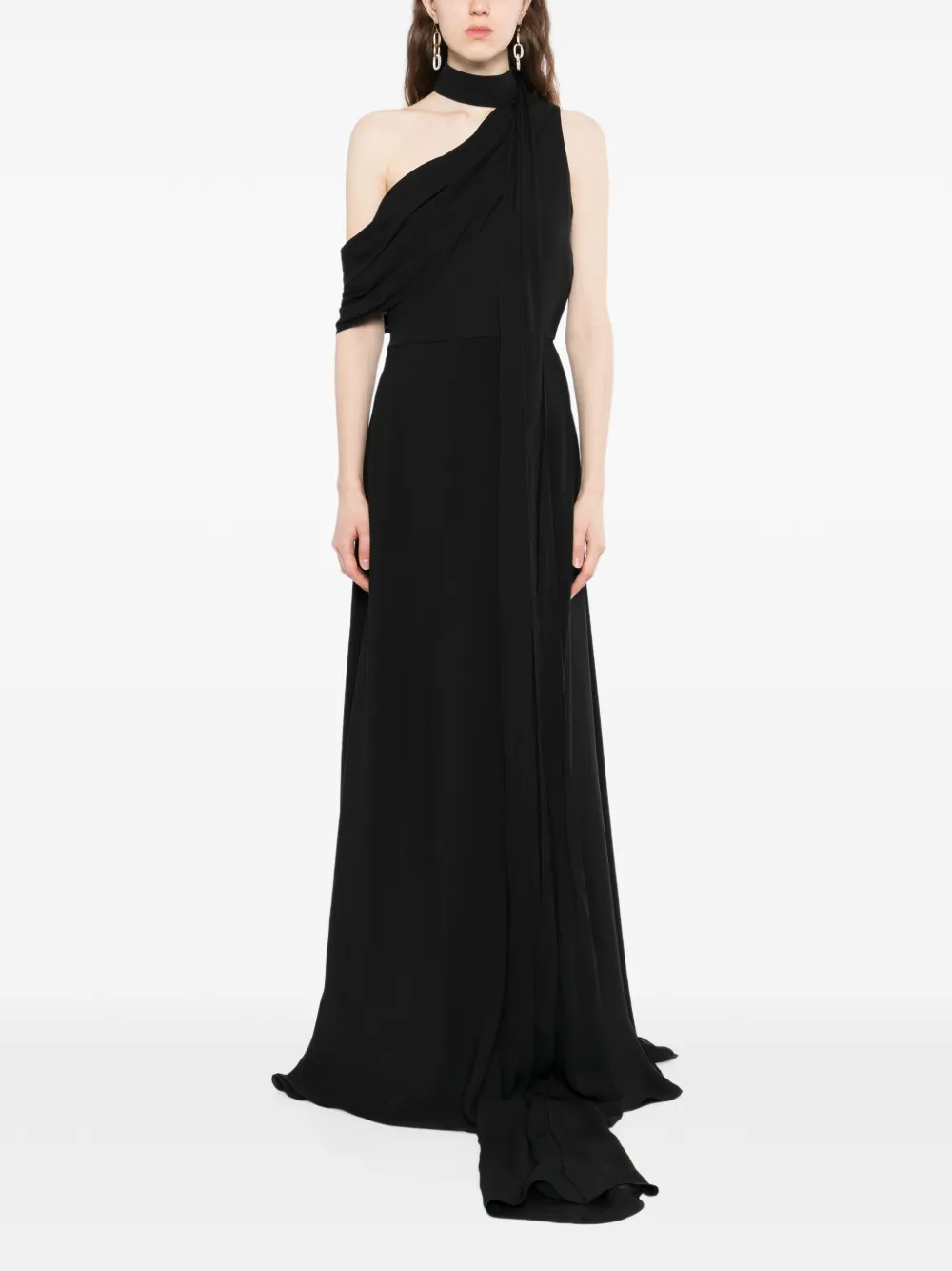 Elie Saab Zijden maxi-jurk Zwart