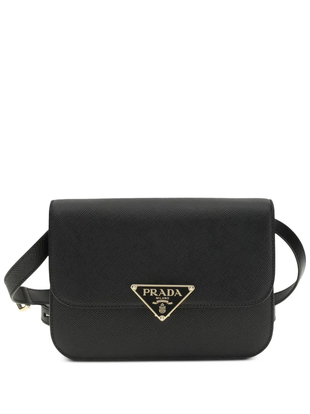 Prada triangle-logo Saffiano leather shoulder bag - Nero