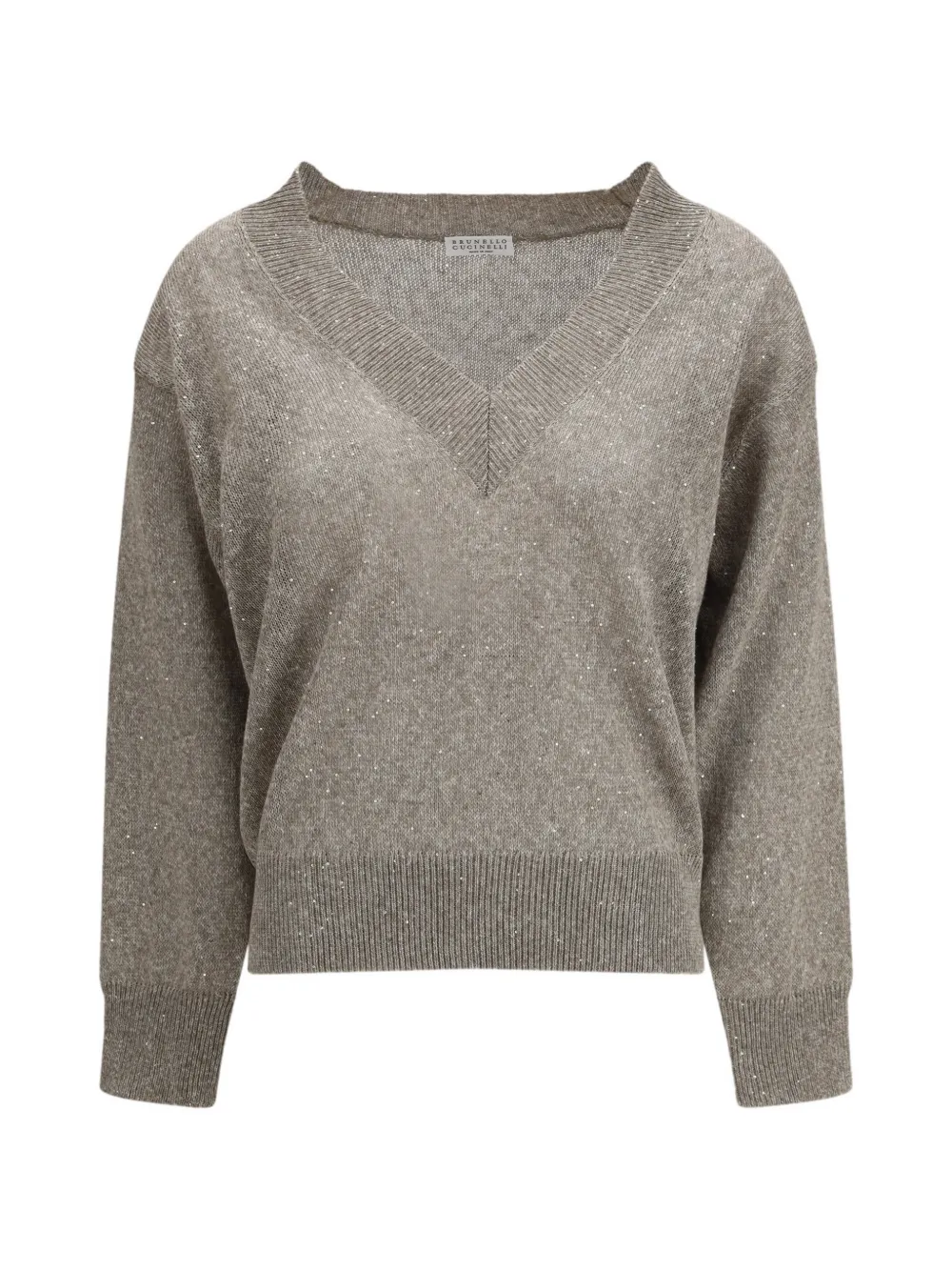 Brunello Cucinelli V-neck embellished sweater - Toni neutri