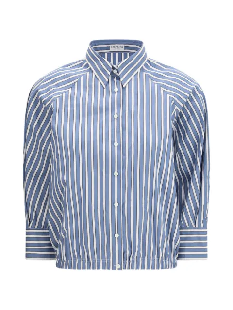 Brunello Cucinelli camisa con detalle Shadow Stripe Monili