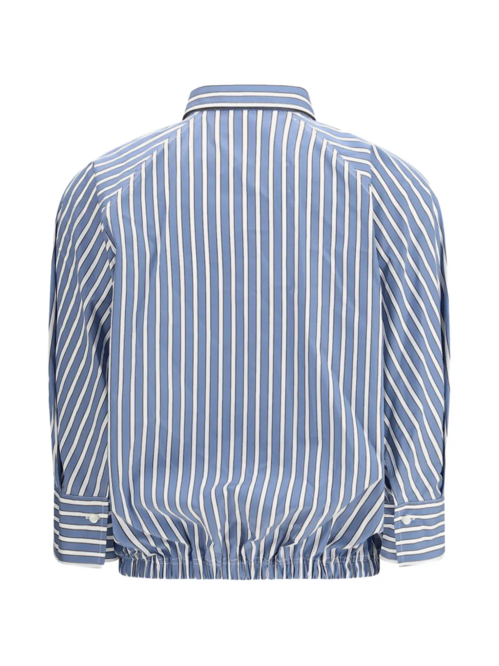  Brunello Cucinelli Shadow Stripe Poplin Monili - Blue 