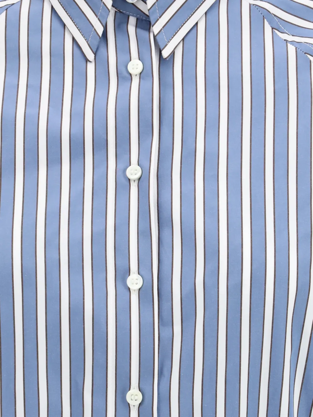  Brunello Cucinelli Shadow Stripe Poplin Monili - Blue 