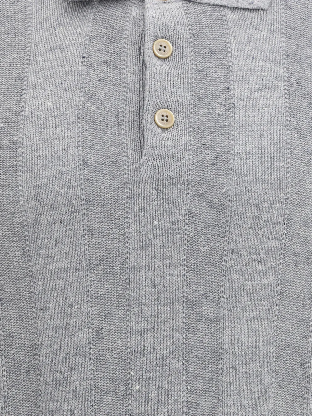  Brunello Cucinelli Ribbed Polo Shirt - Grey 