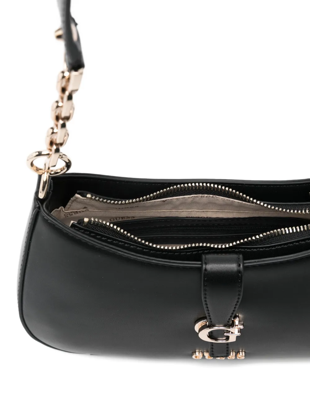 GUESS USA Carrie schoudertas met kettinghengsel Zwart
