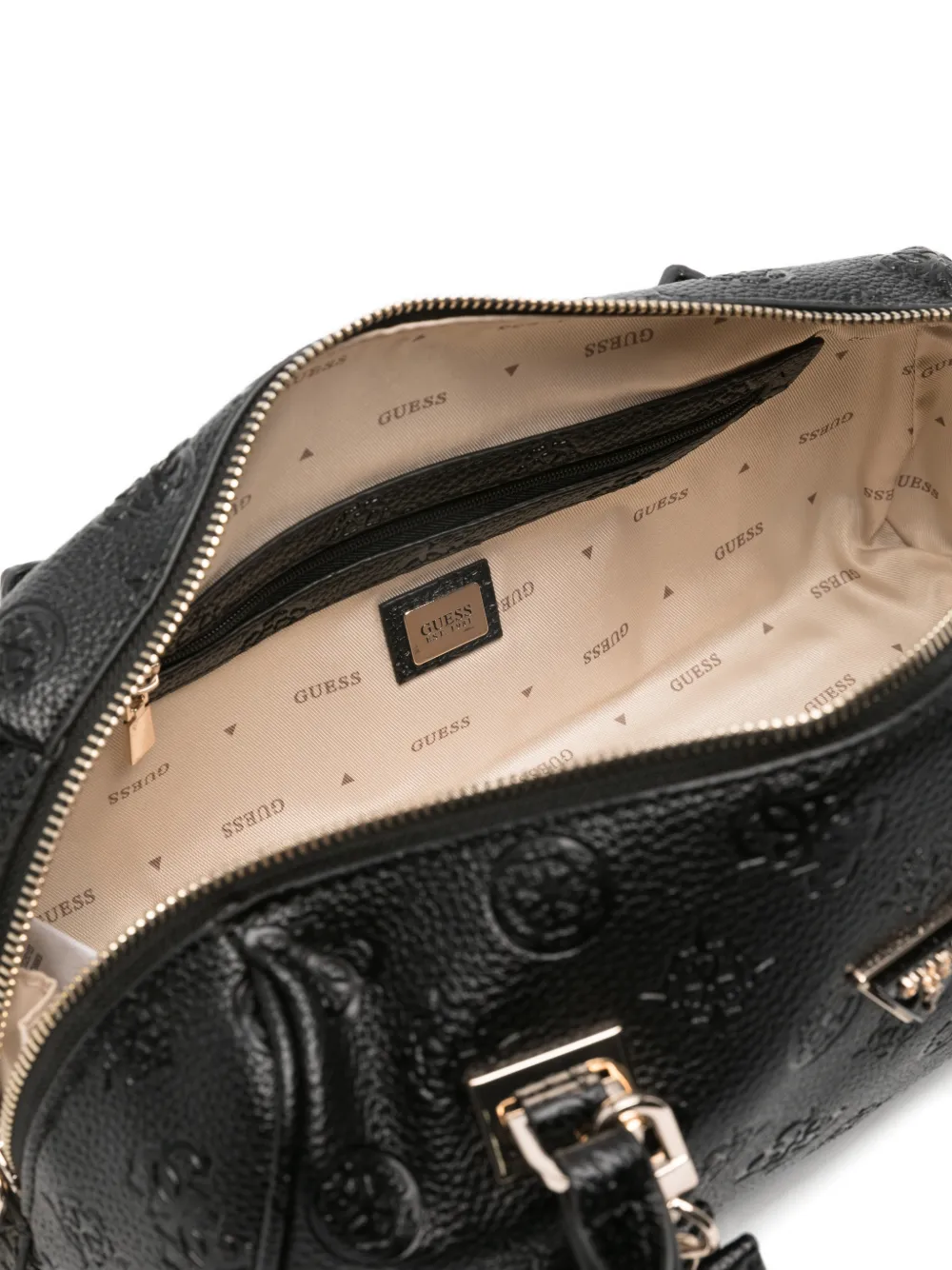 GUESS USA Cresidia II shopper met reliëf en handgreep Zwart