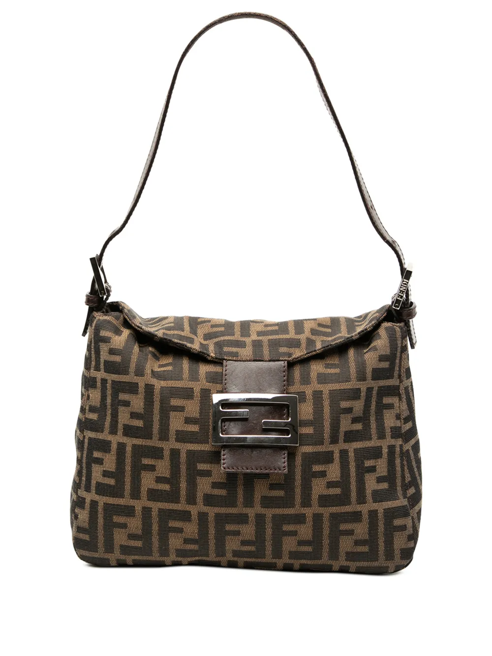 Fendi Pre-Owned Borsa a spalla Mamma Double Flap in tela con motivo Zucca 2000-2010 - Marrone
