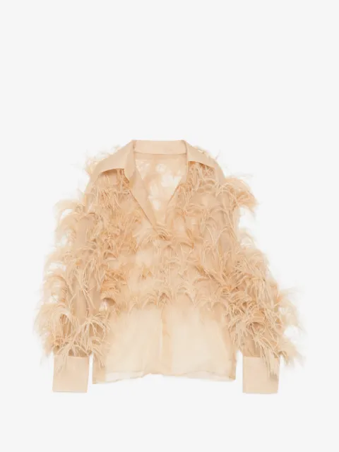Isabel Sanchis plume embellished shirt