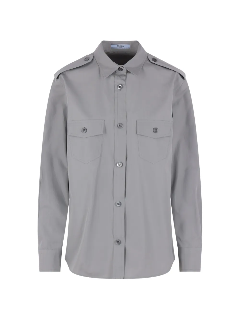 Prada epaulette-detail chest-pocket shirt - Grau